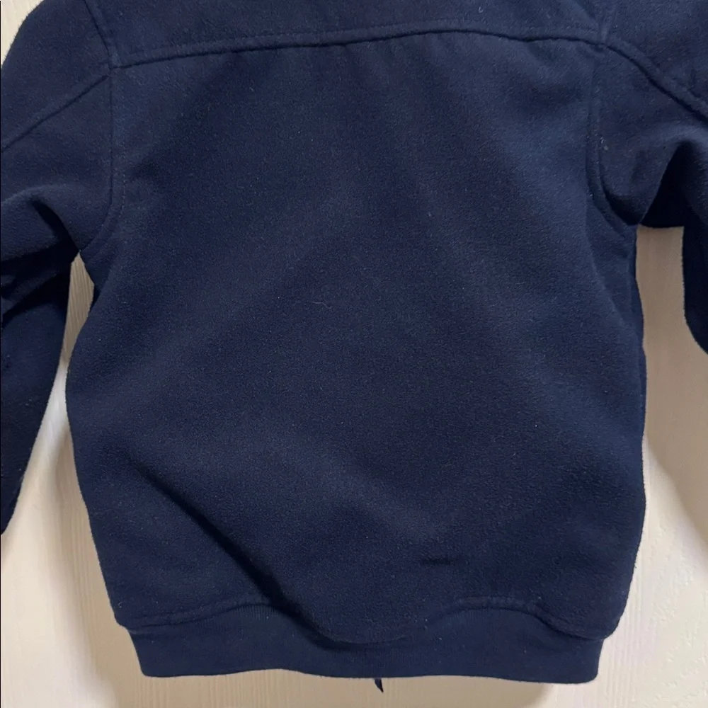 OshKosh B'gosh Navy Blue Fleece‎ Lined Boys Pea Coat Size 7 Full Zip Pockets